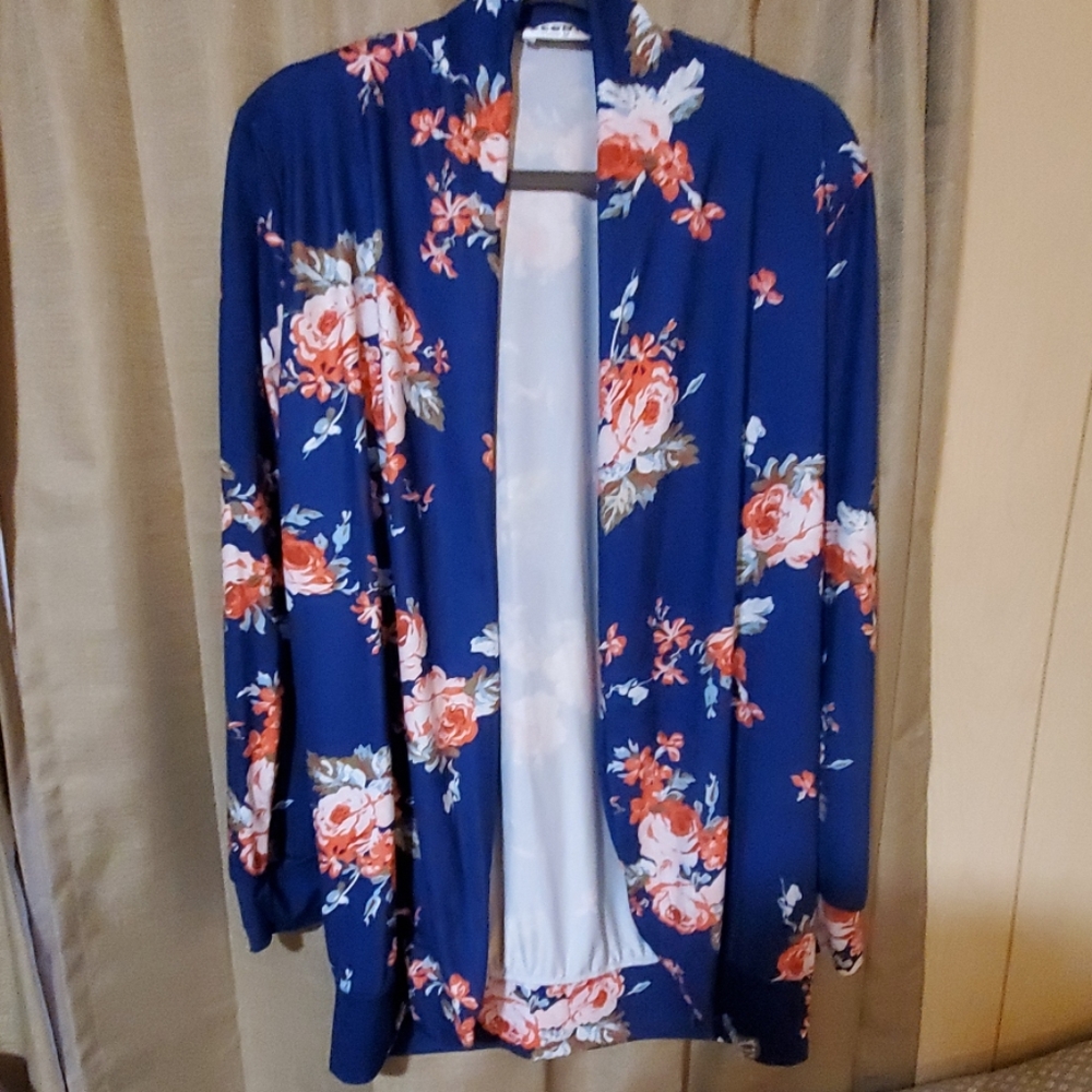 BOHO LONG SLEEVE FLORAL KIMINO CARDIGAN